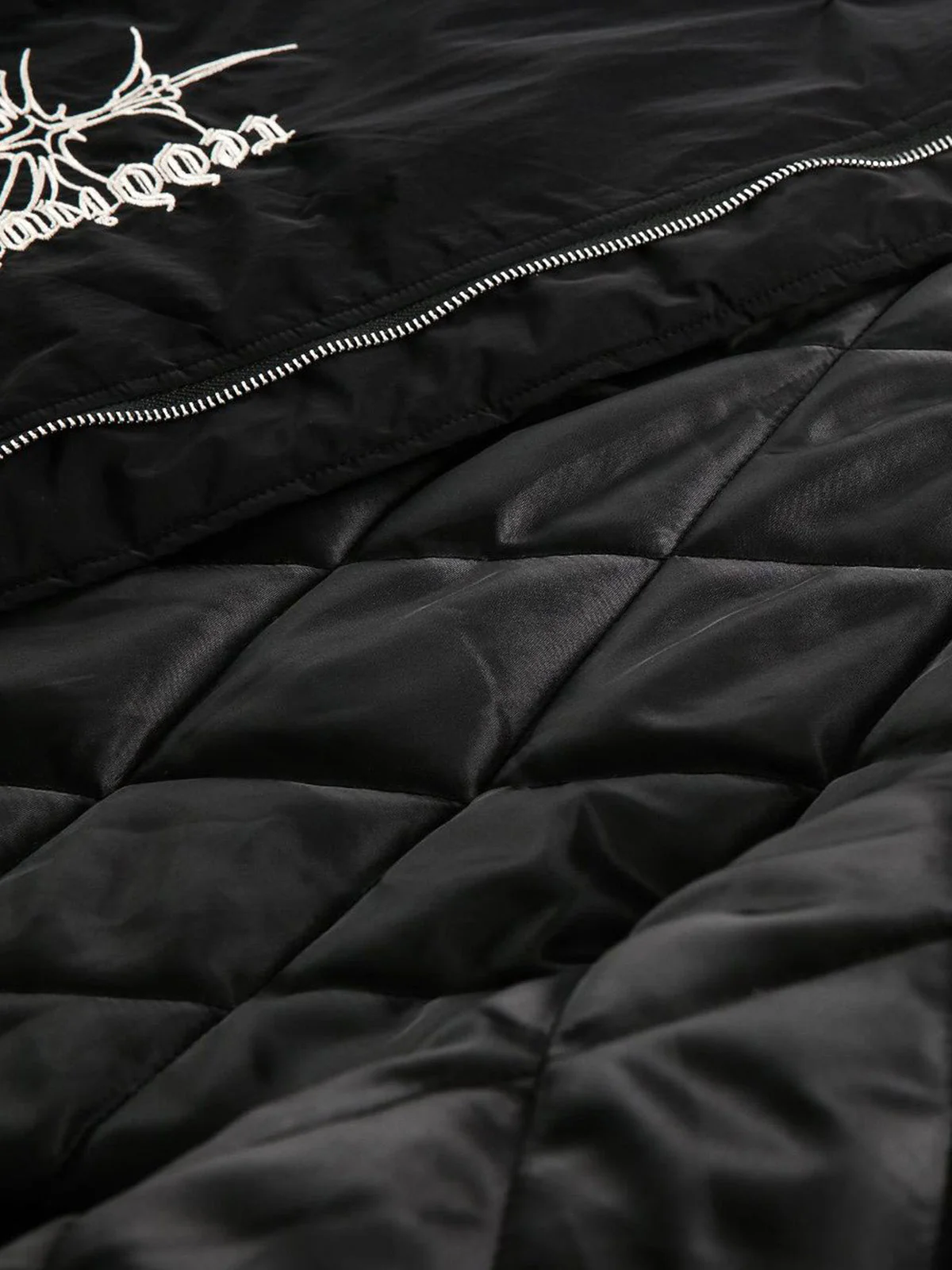 Embroidered Fur Hooded Quilted Jacket - Image 8