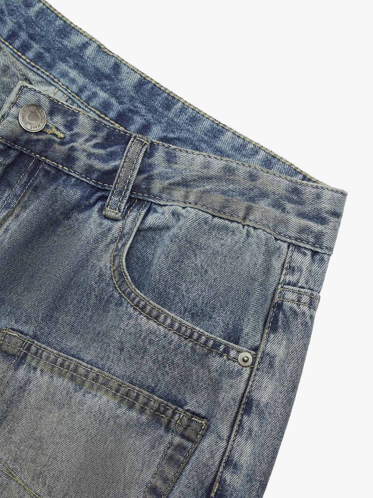 Thesupermade American Street Style Washed Distressed Shorts - Image 4