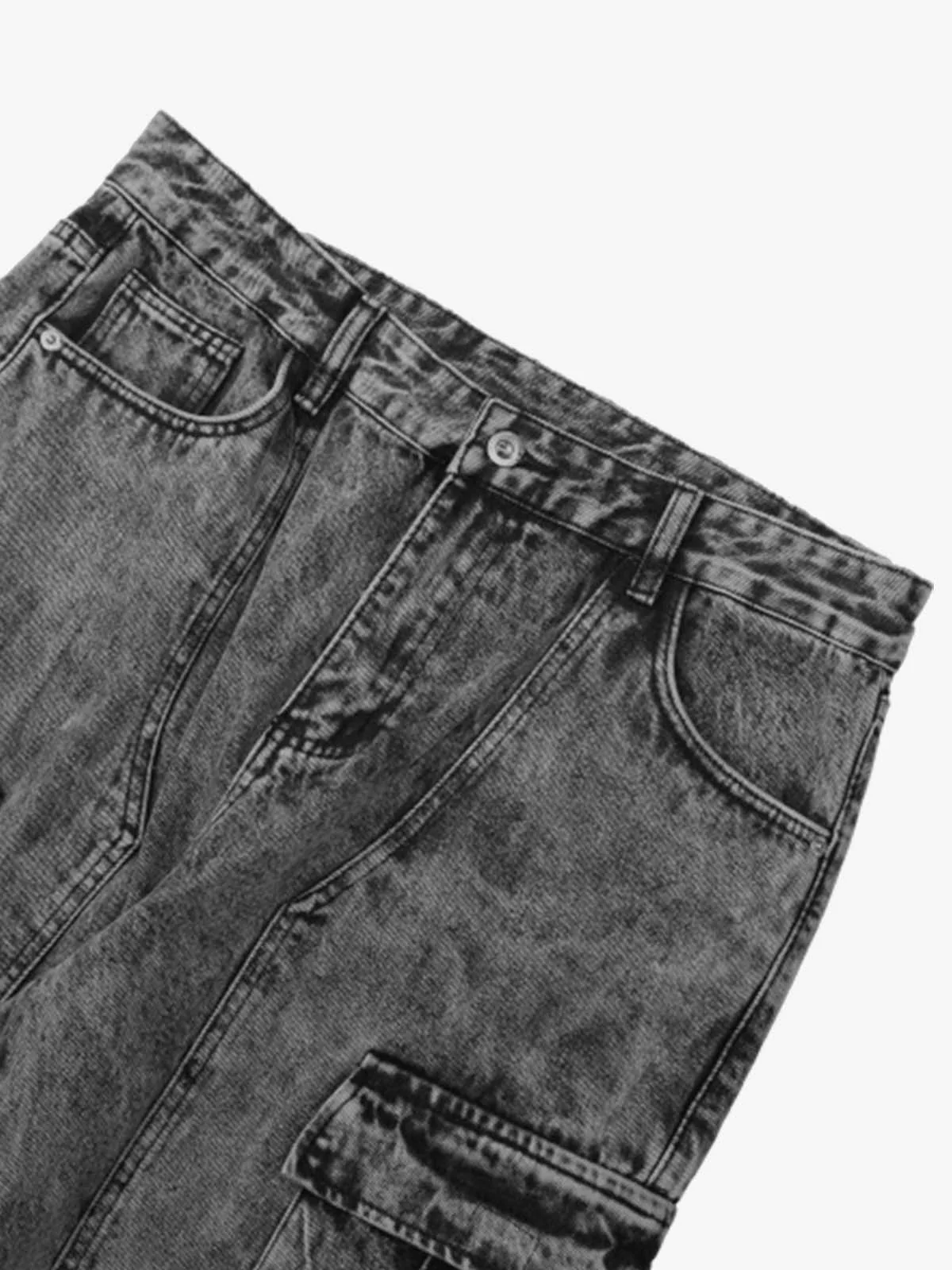 Thesupermade American Street Style Washed Distressed Work Jeans - 2354 - Image 6