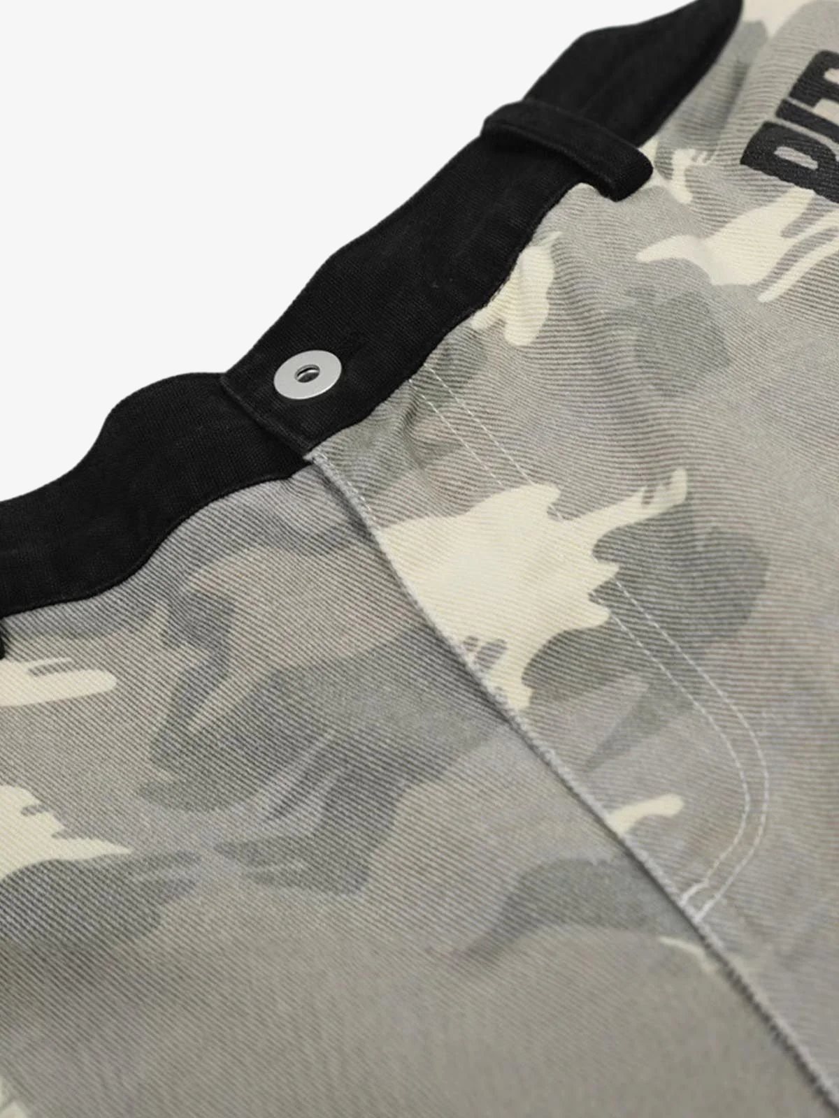 Ripped Applique Embroidered Camouflage Jorts - Image 3