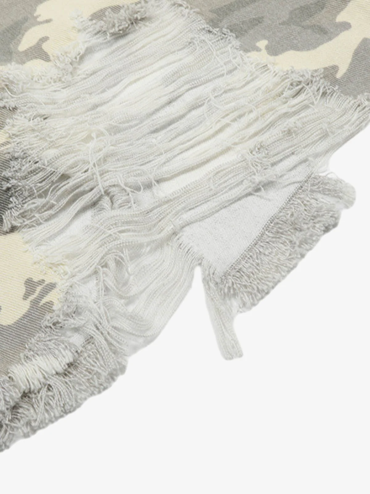 Ripped Applique Embroidered Camouflage Jorts - Image 7