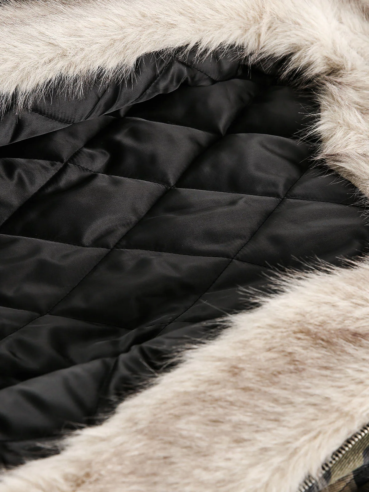 Thesupermade Camouflage Fur Hooded Jacket - 2353 - Image 10