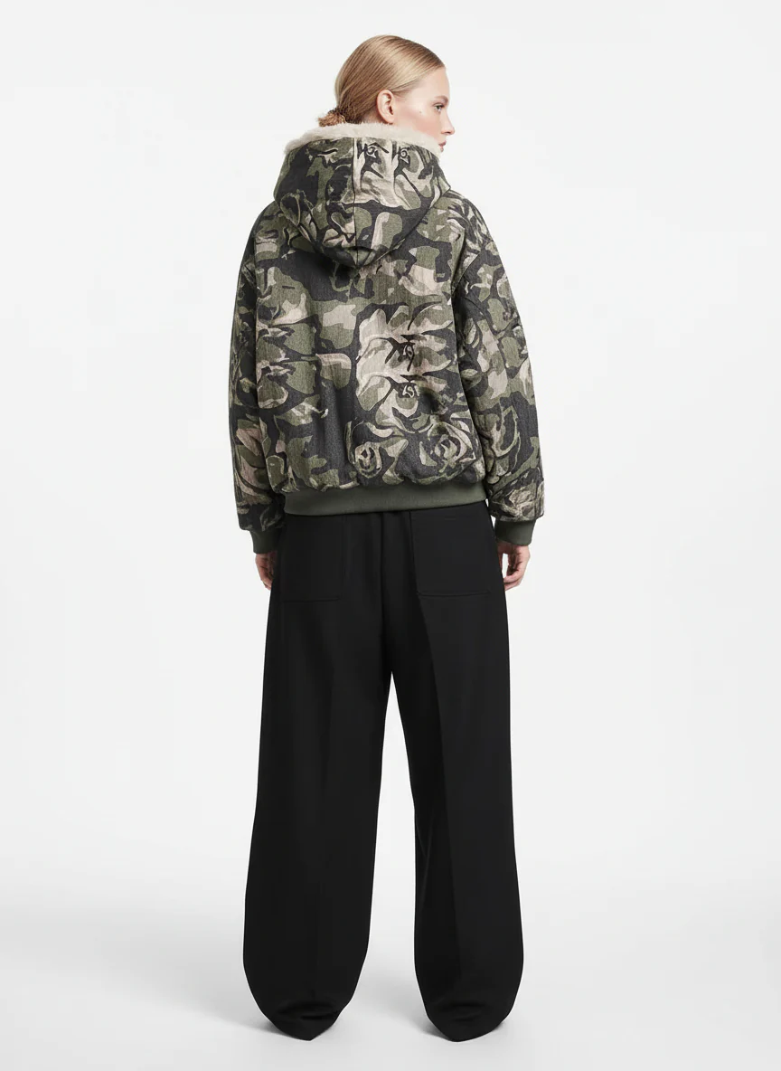 Thesupermade Camouflage Fur Hooded Jacket - 2353 - Image 5