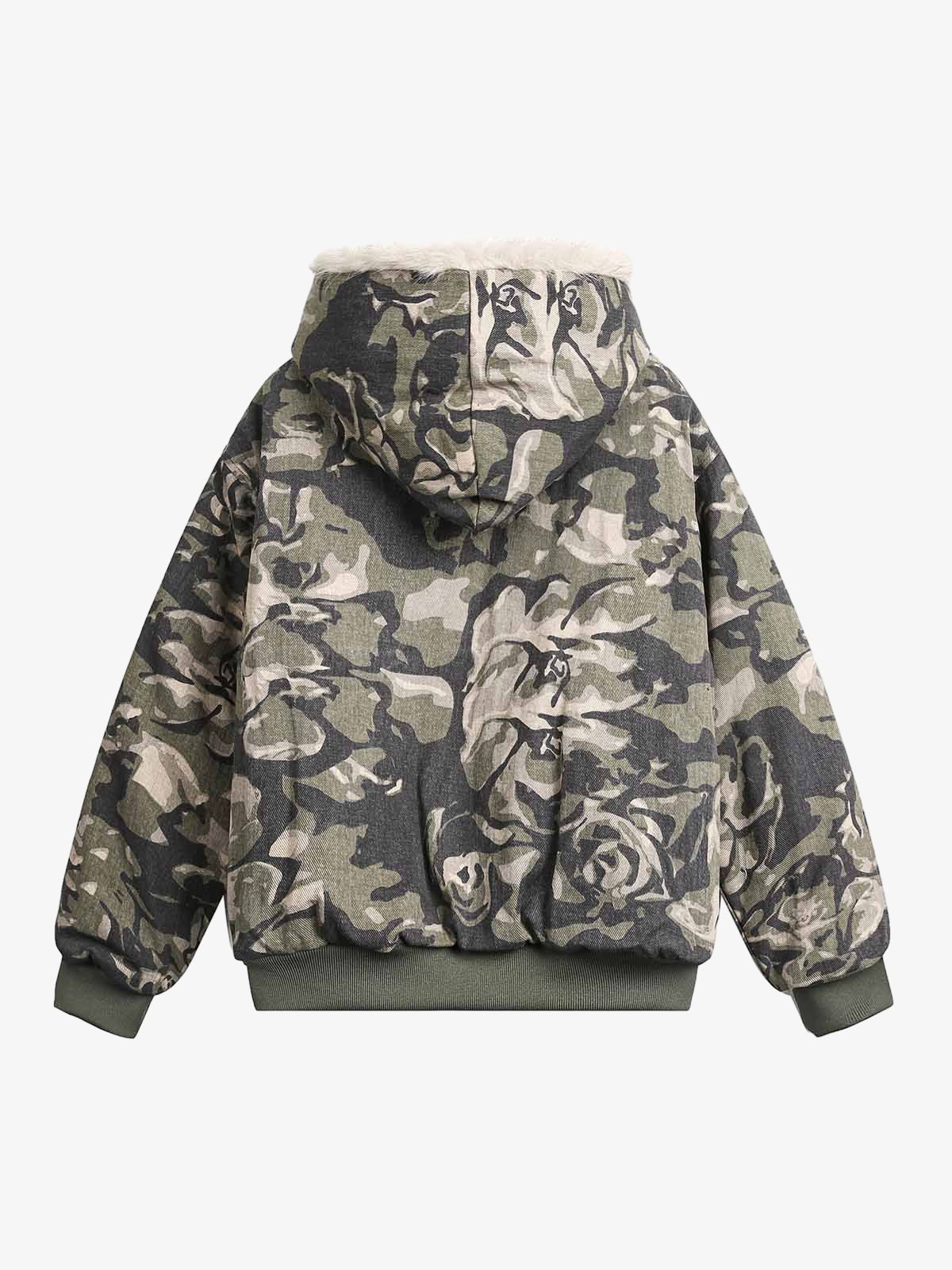 Thesupermade Camouflage Fur Hooded Jacket - 2353 - Image 6