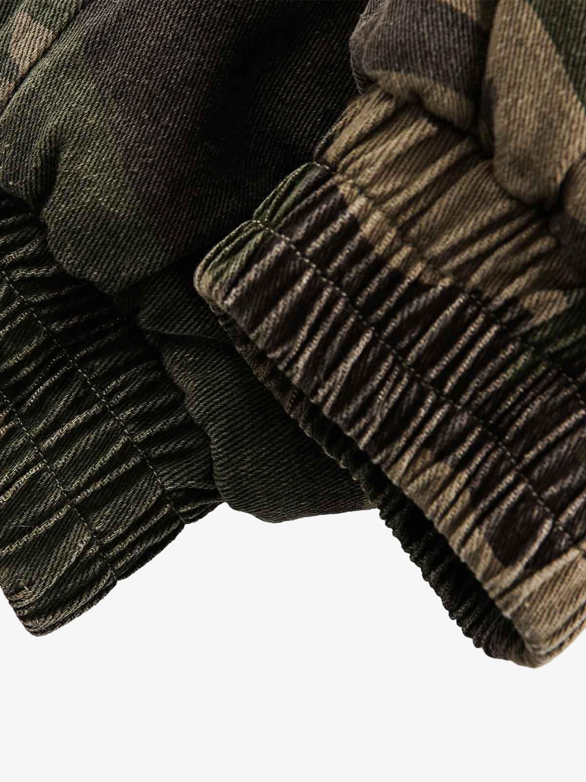 Thesupermade Camouflage Fur Collar Hooded Quilted Jacket - Image 12