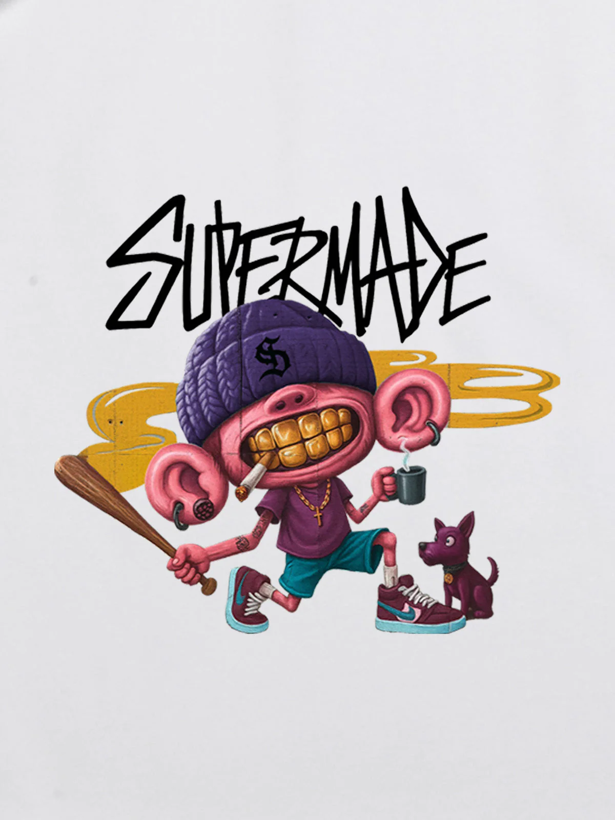 Thesupermade Cartoon Graffiti Trendy Weird Kid T-Shirt - Image 26