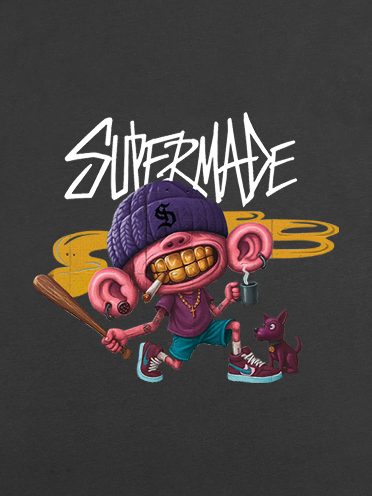 Thesupermade Cartoon Graffiti Trendy Weird Kid T-Shirt - Image 28