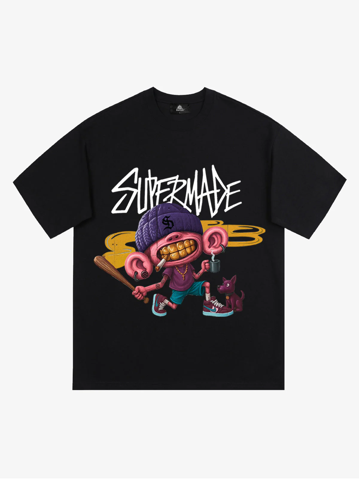 Thesupermade Cartoon Graffiti Trendy Weird Kid T-Shirt - Image 6