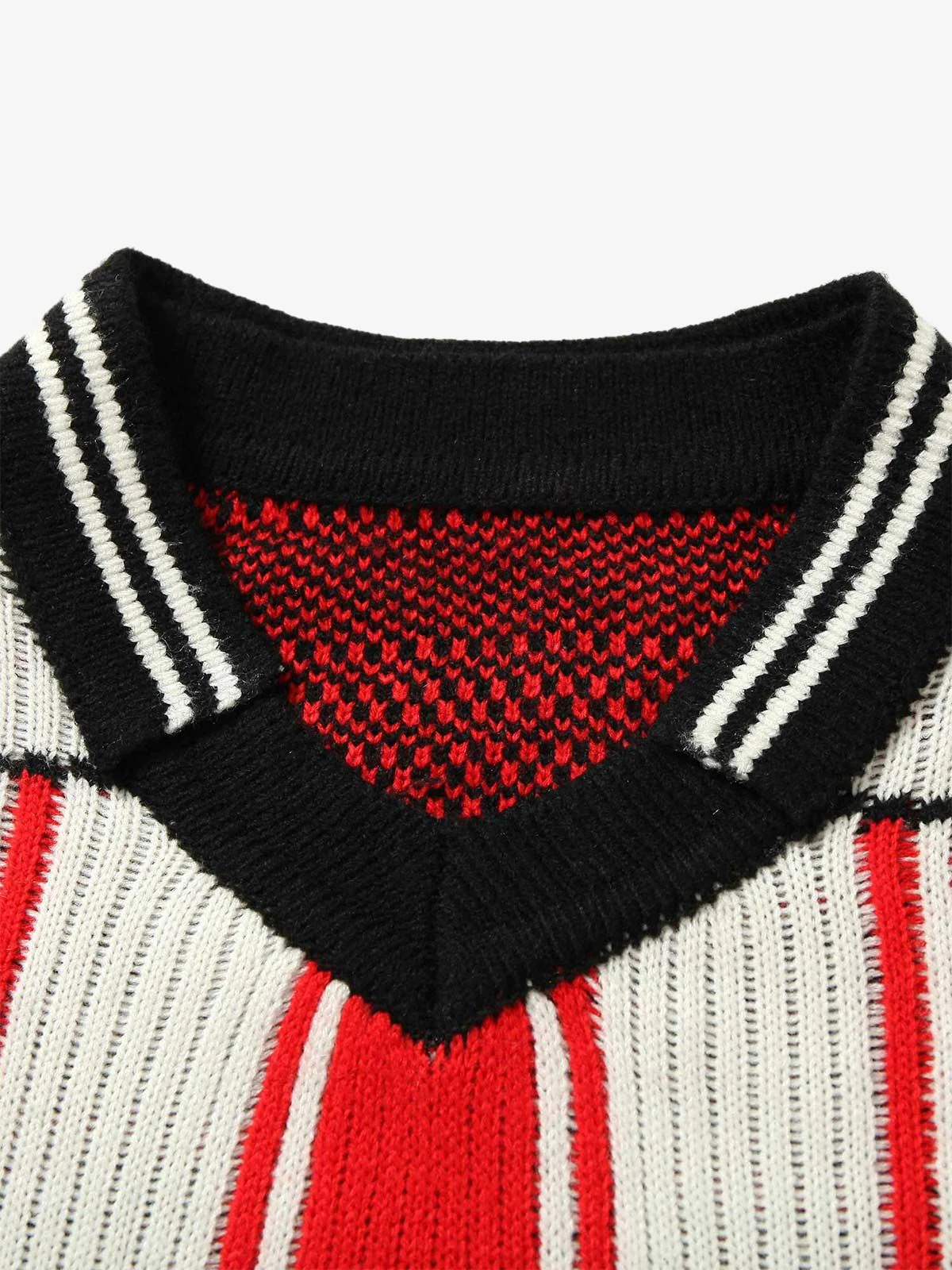 Thesupermade Vintage Striped Baseball Short-sleeved Knit Sweater - 2249 - Image 8