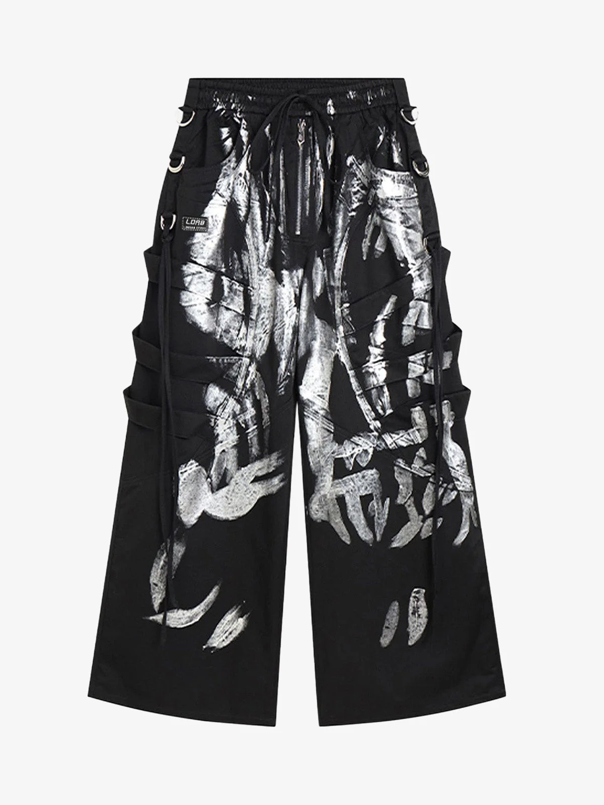 Deconstructed Brushed Silver Ribbon Drawstring Pant - 2177 - Image 7