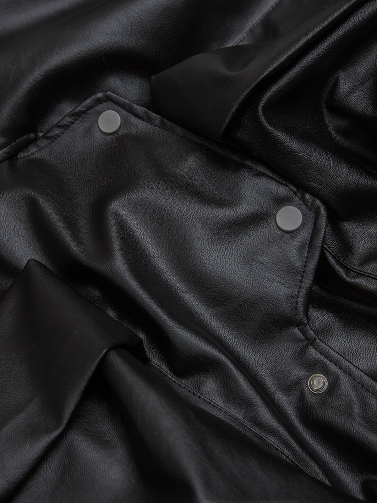 Deconstructed Multi Pocket Fur Hooded PU Leather Jacket - Image 10