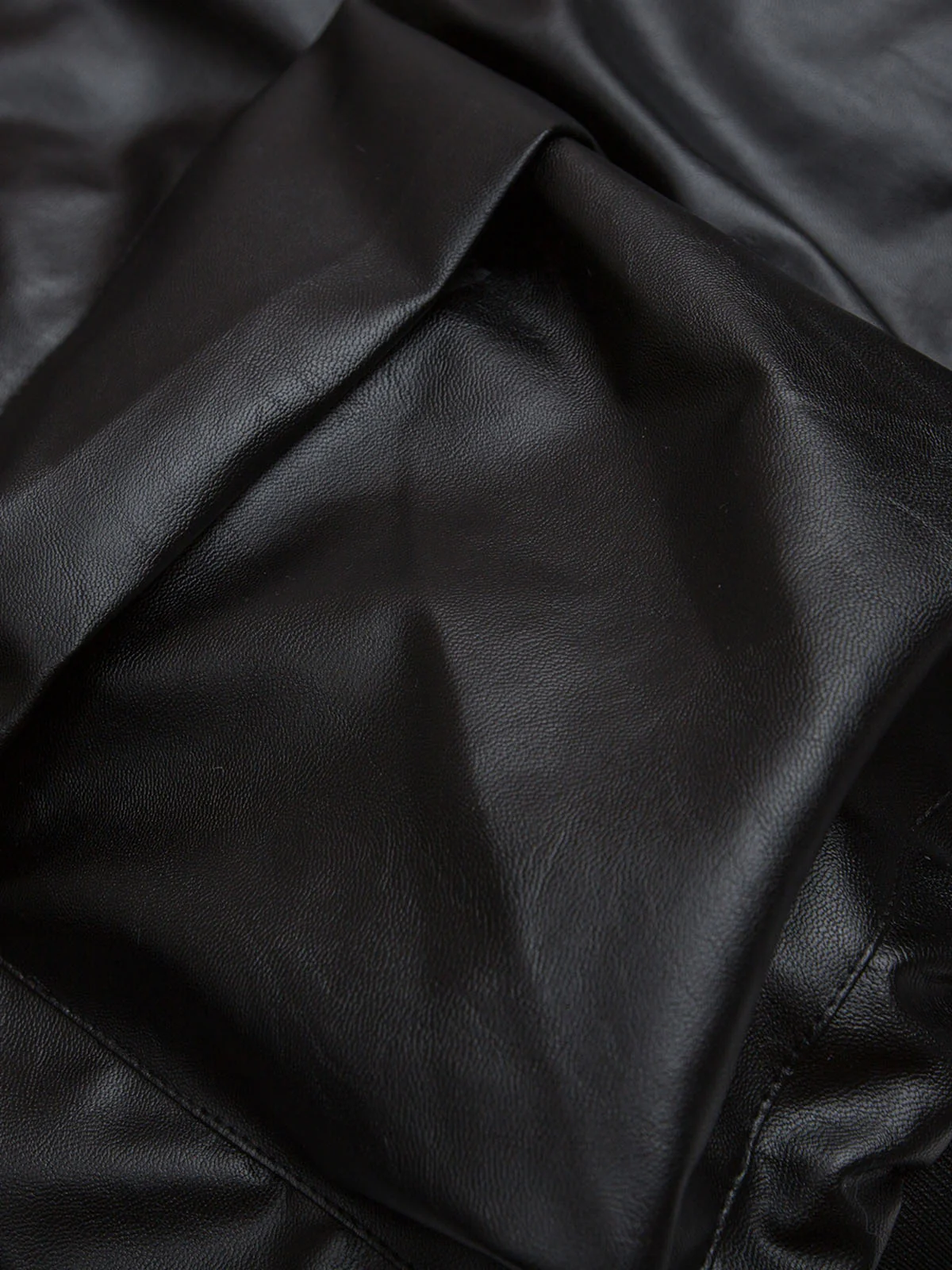 Deconstructed Multi Pocket Fur Hooded PU Leather Jacket - Image 12