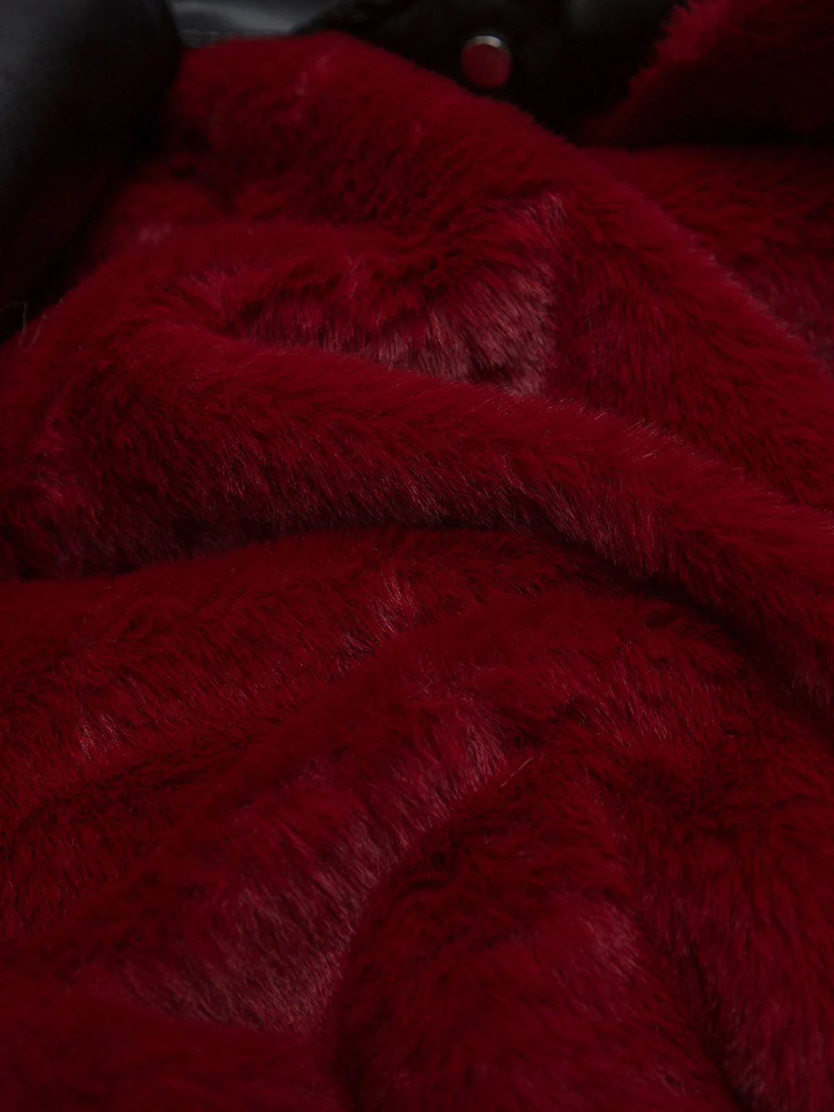 Deconstructed Multi Pocket Fur Hooded PU Leather Jacket - Image 13