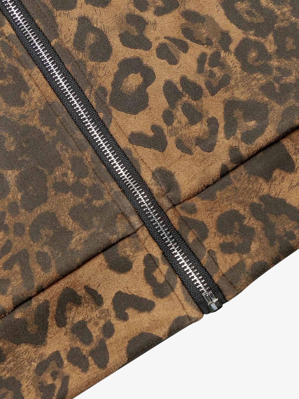 French Terry Cheetah Print Suede Tracksuit - 2277 - Image 16