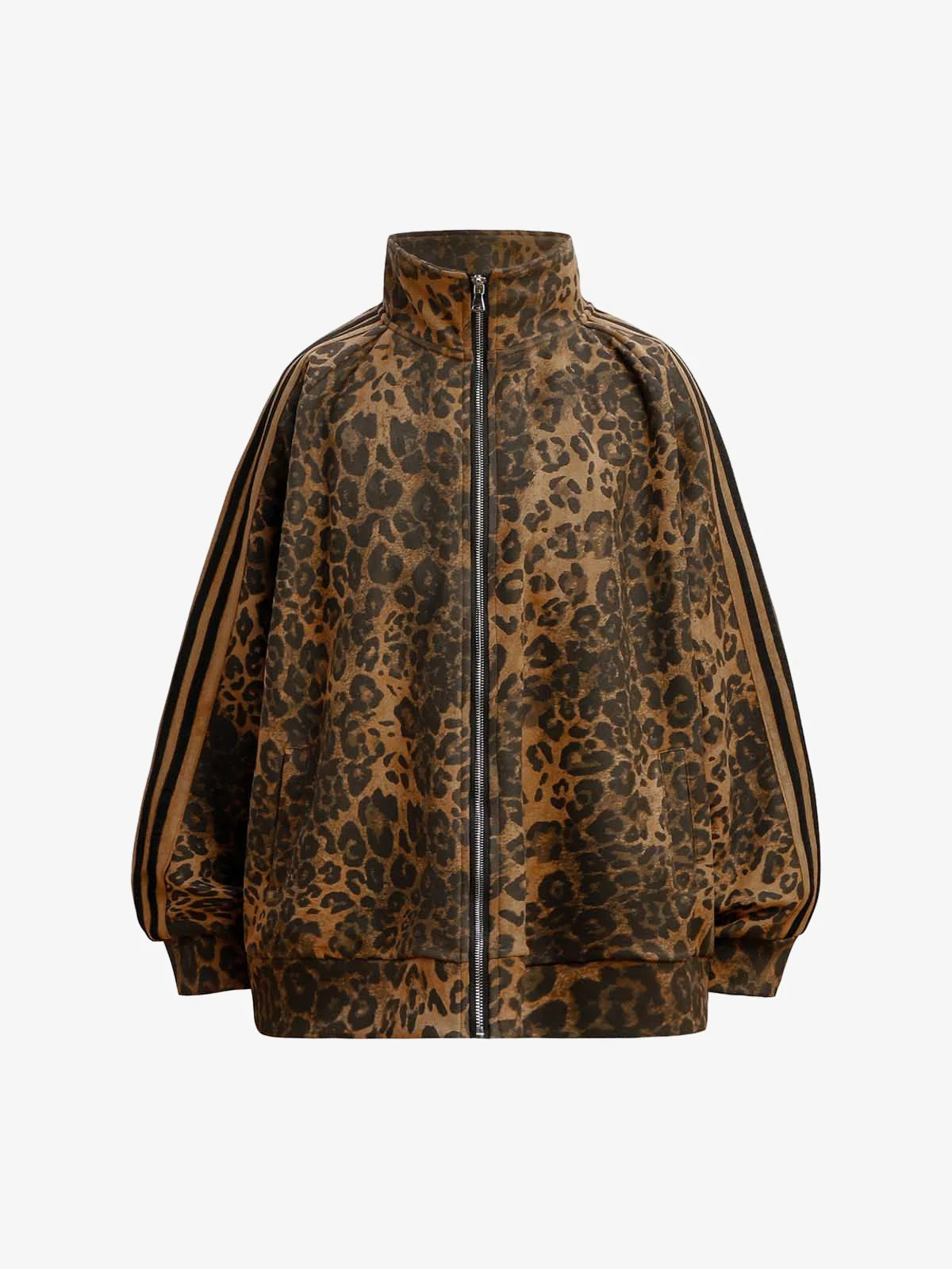 French Terry Cheetah Print Suede Tracksuit - 2277 - Image 6
