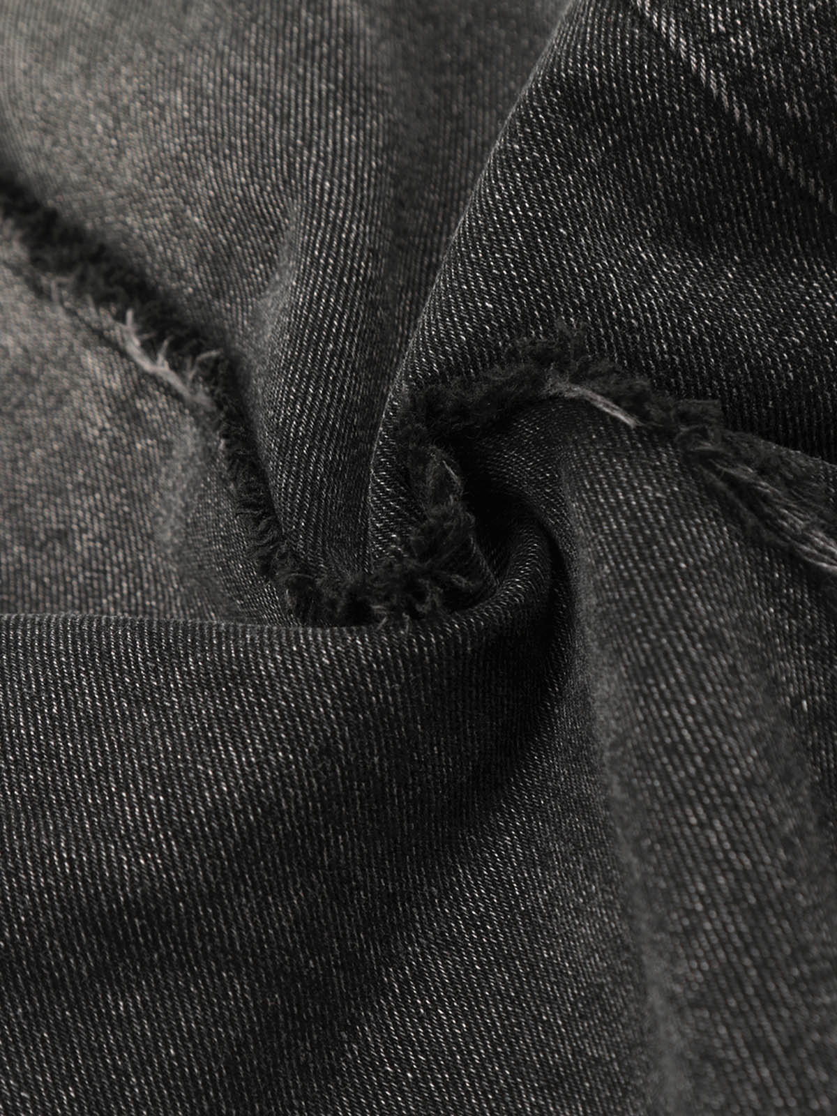 Thesupermade Detressed Raw Edge Multi-pocket Cargo Jeans - Image 8