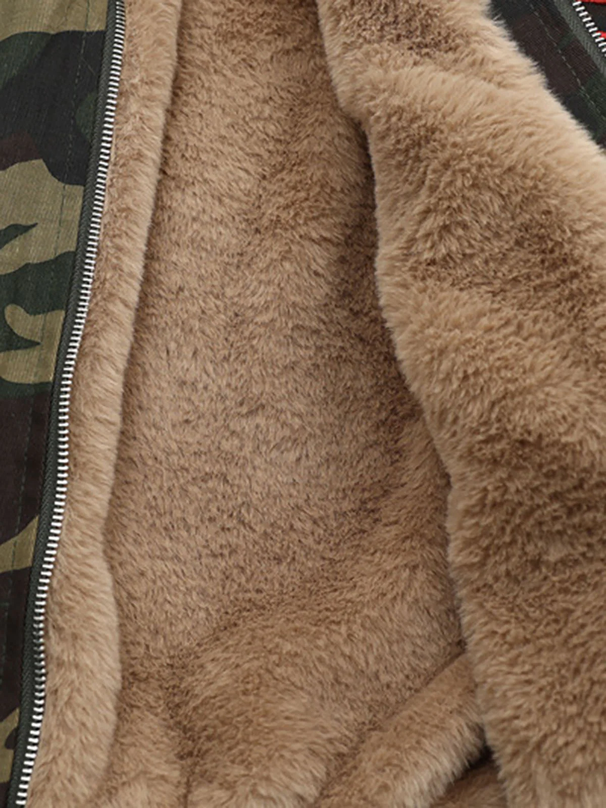 Embroidered Detachable Fur Hooded Jacket - Image 10