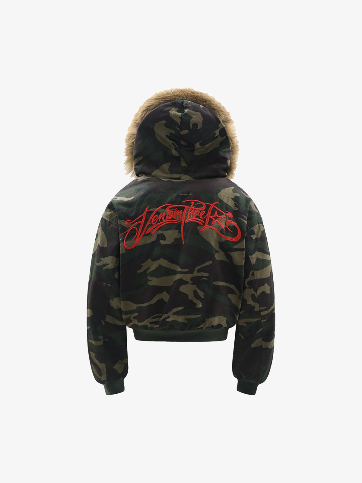 Embroidered Detachable Fur Hooded Jacket - Image 6