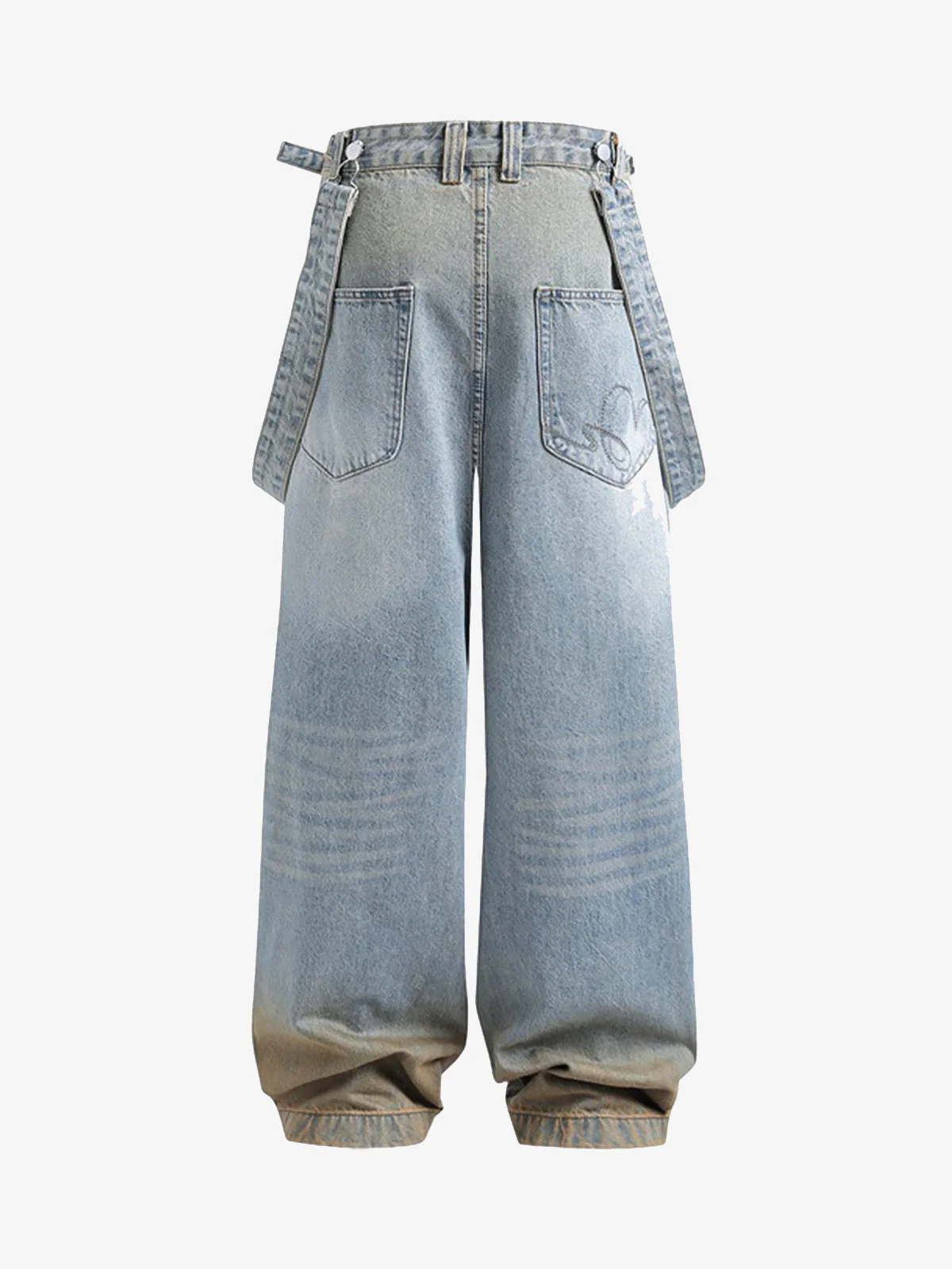 Distressed Washed Detachable Jeans - Image 2