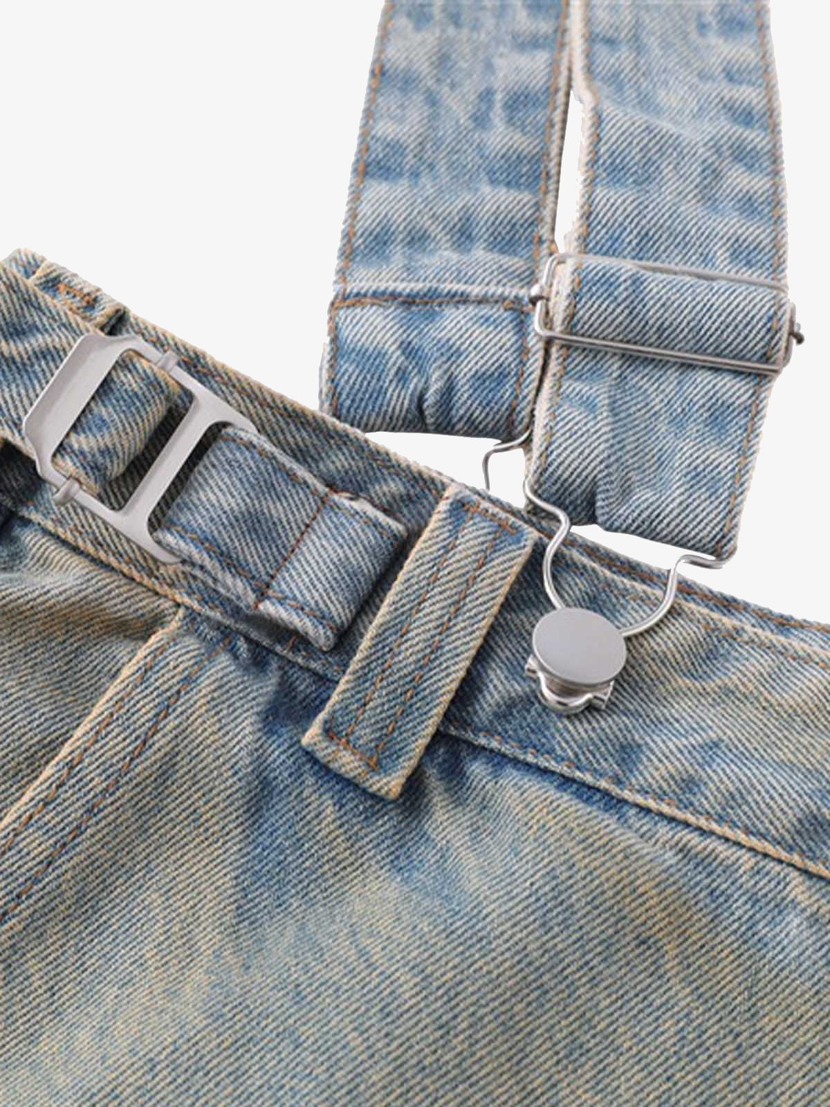 Distressed Washed Detachable Jeans - Image 3