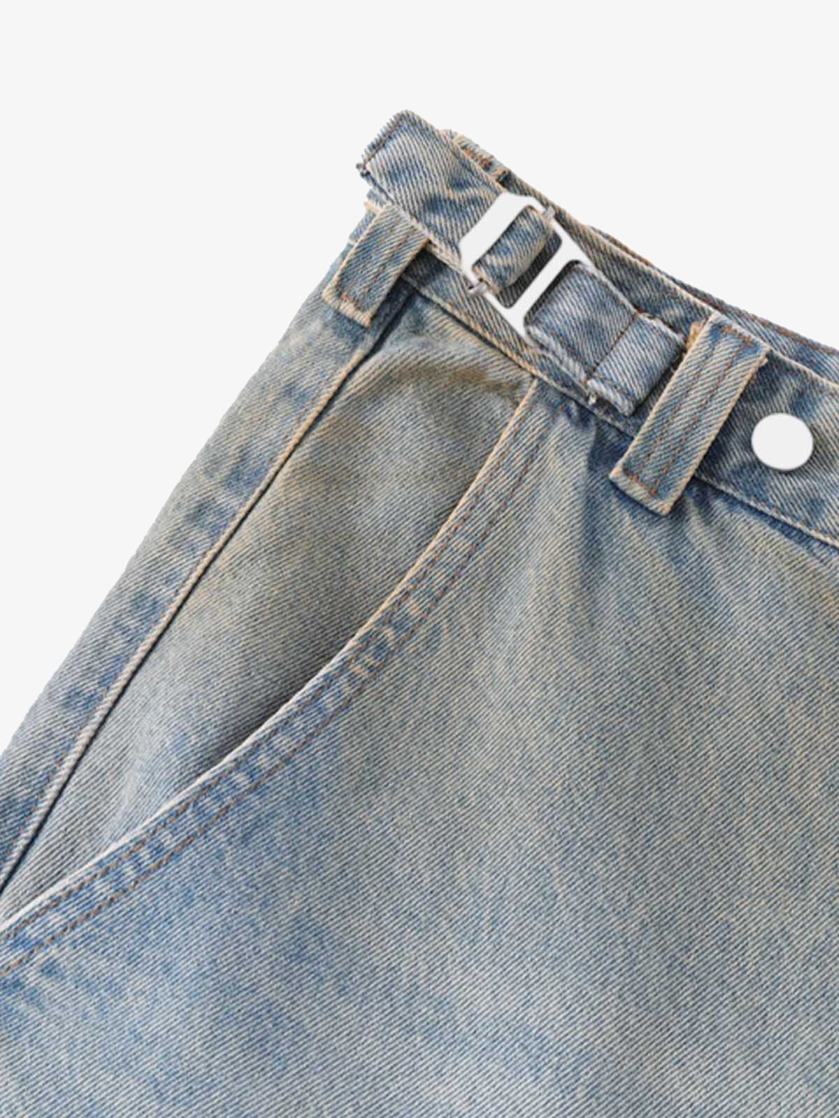 Distressed Washed Detachable Jeans - Image 6