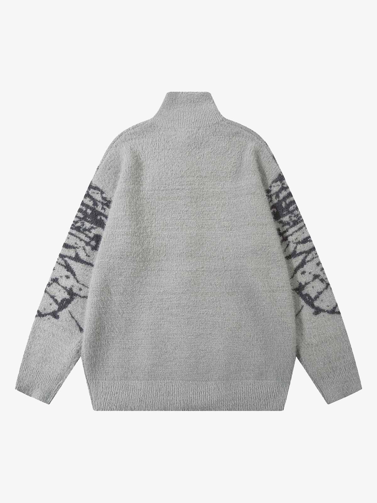Thesupermade Butterfly Jacquard Knit Mock Neck Sweater - Image 2
