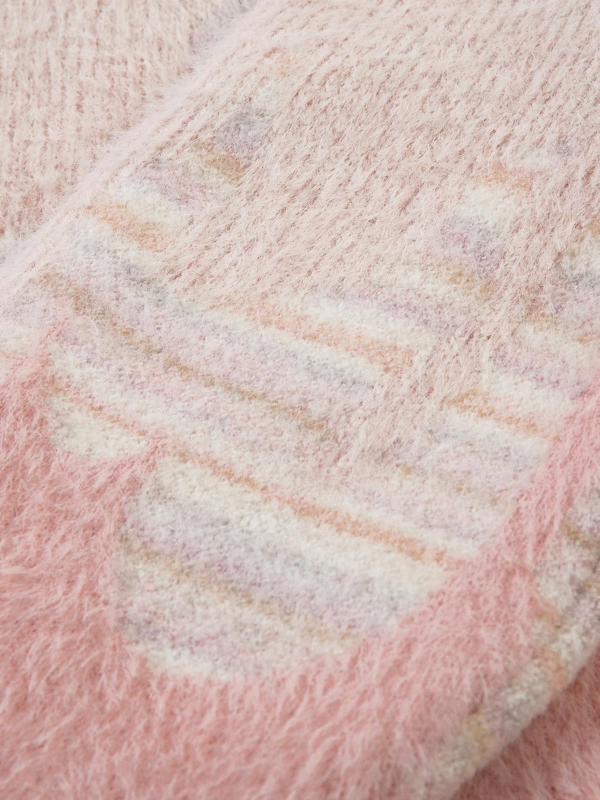 Thesupermade Flame Embroidery Fuzzy Zipper Sweater - Image 5