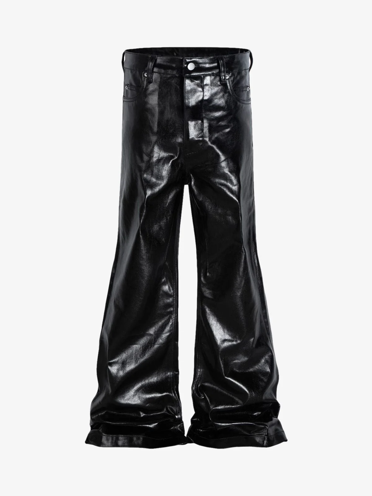 Thesupermade Glossy Patent Leather Flare Pants - 2396 - Image 2
