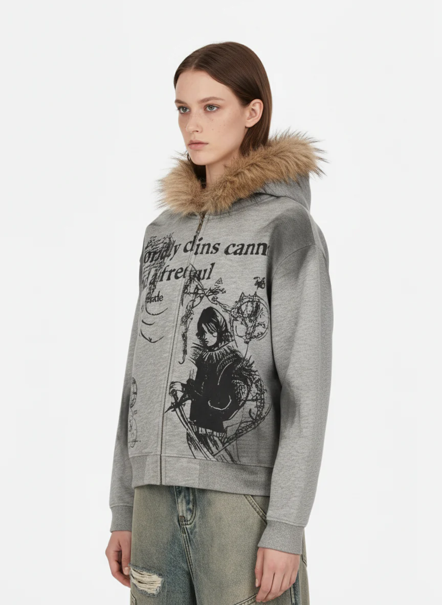 Supermade Ă— Mortemartt Graphic Hooded Jacket- 2279 - Image 6