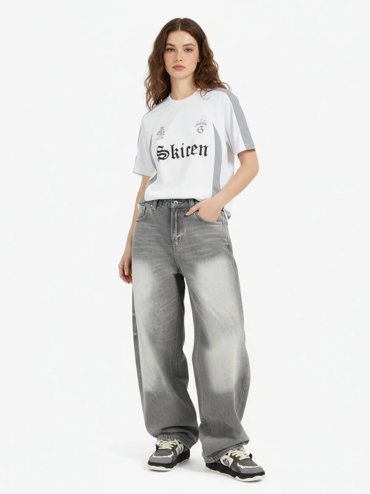 Thesupermade Gothic Font Jersey Street Rap T-Shirt - Image 3