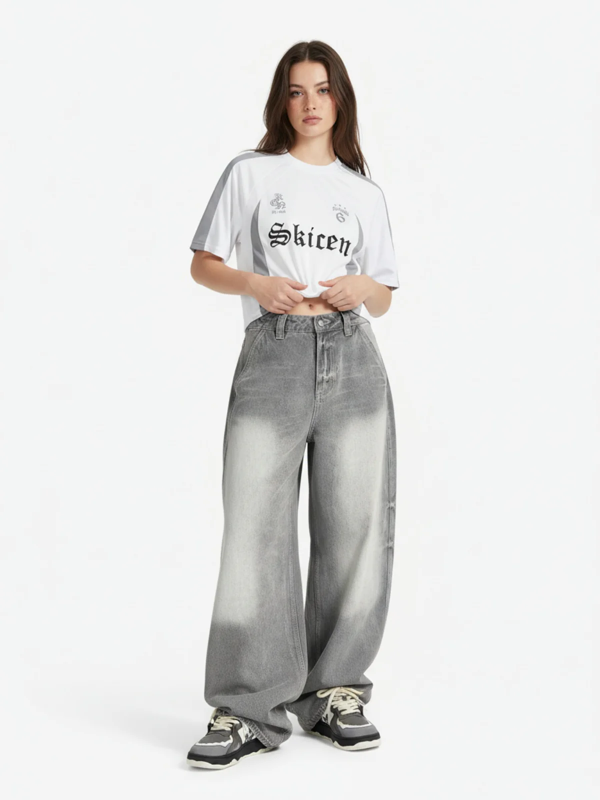 Thesupermade Gothic Font Jersey Street Rap T-Shirt - Image 4