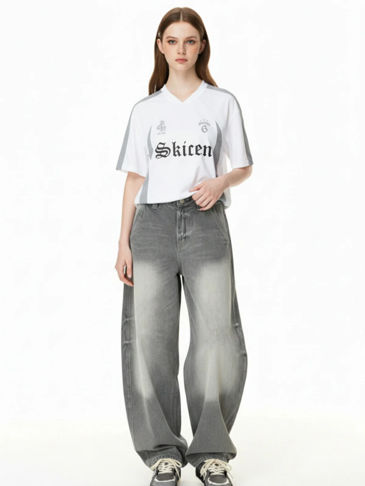 Thesupermade Gothic Font Jersey Street Rap T-Shirt - Image 5