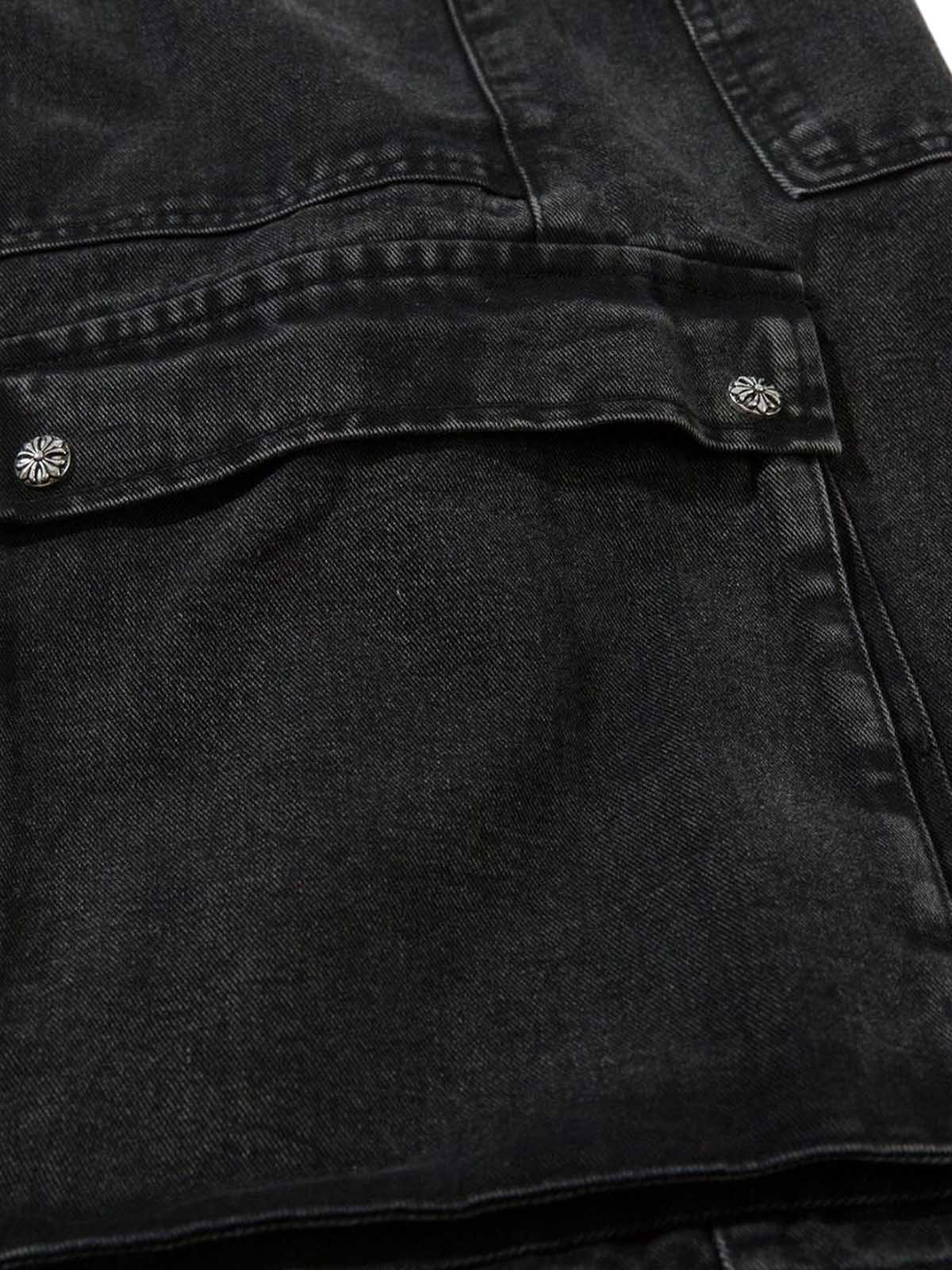Grommet Design Multi-Pocket Cargo Jeans - Image 9