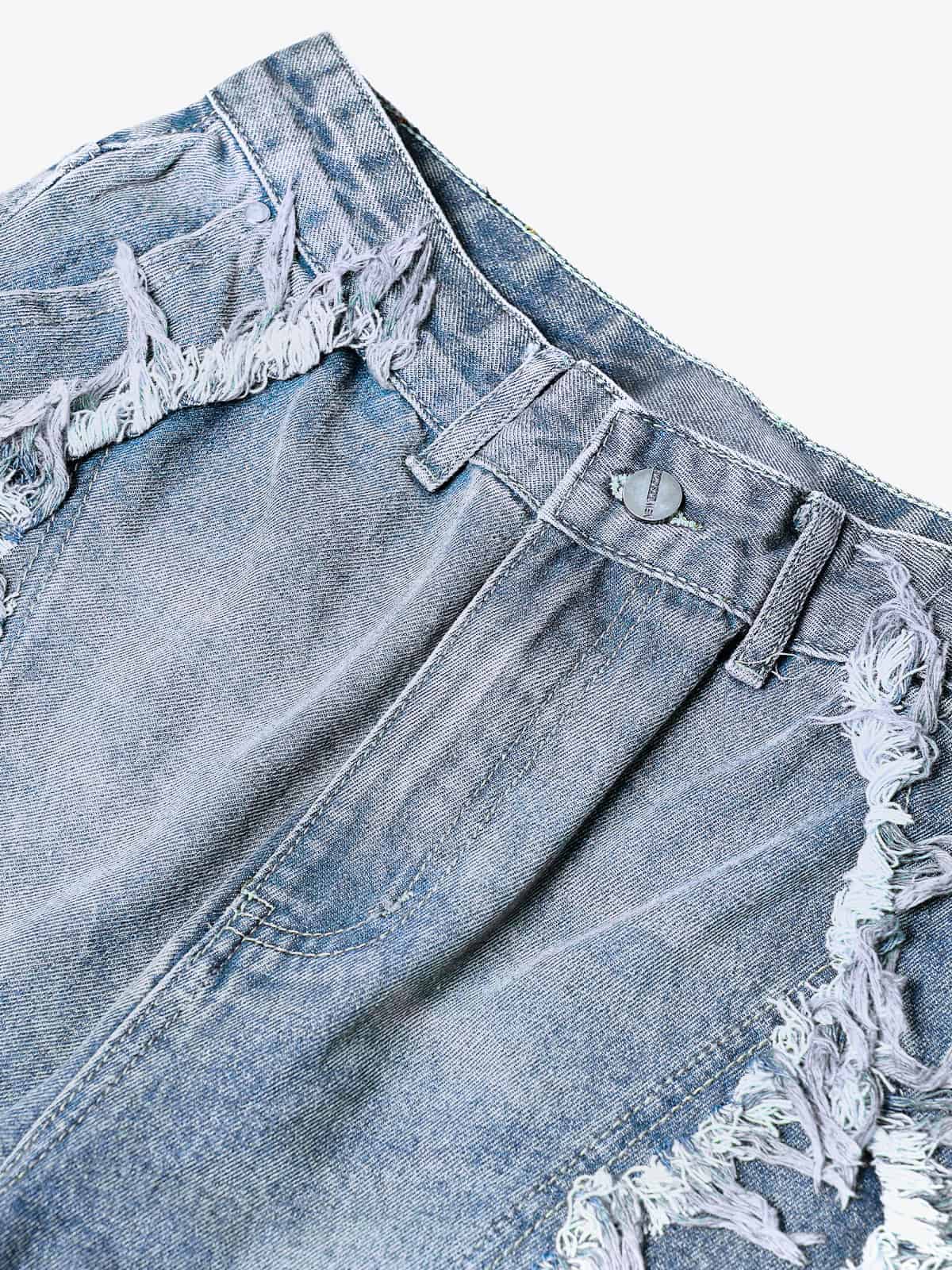 Thesupermade High Street Washed Distressed Denim Shorts - 2100 - Image 5