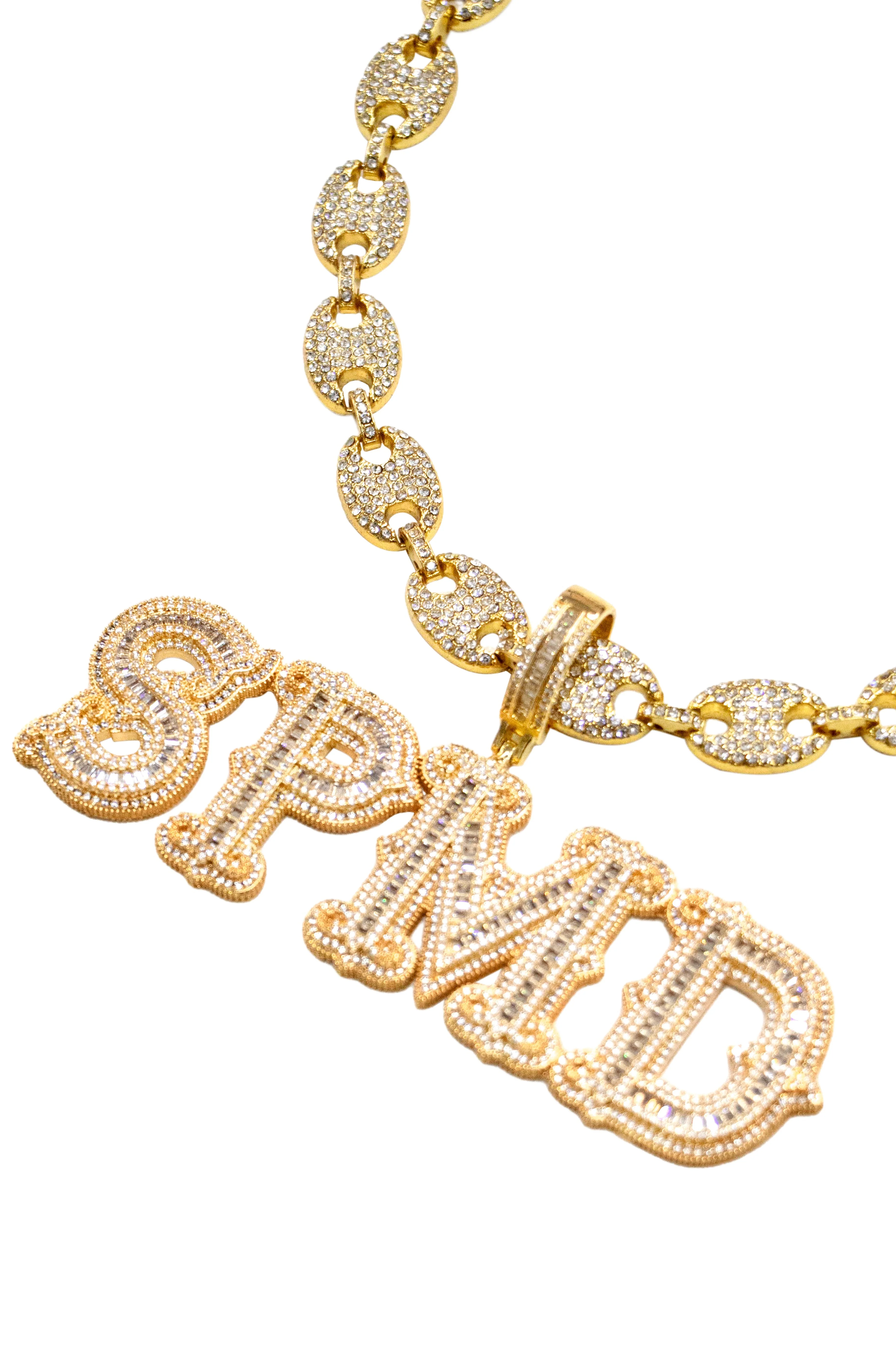 Thesupermade Hip-hop Diamond Letter Necklace - 2229 - Image 4