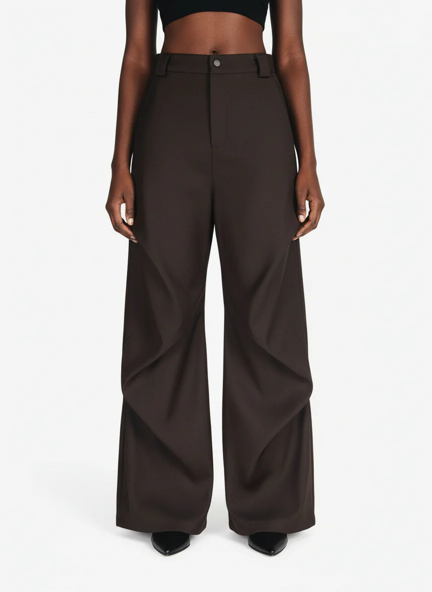 Woven Retro Cleanfit Pleated Drape Pants
