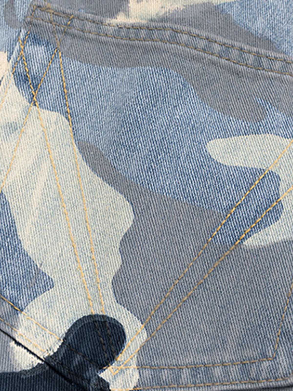 Street Retro Camouflage Baggy Jeans - 2395 - Image 12
