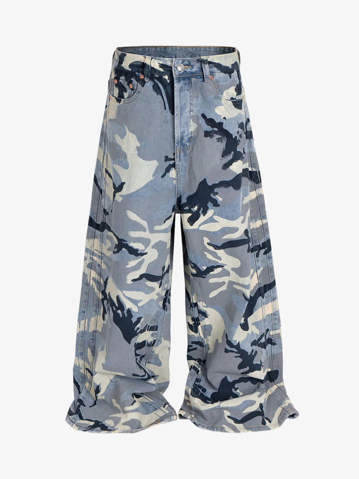 Street Retro Camouflage Baggy Jeans - 2395 - Image 5