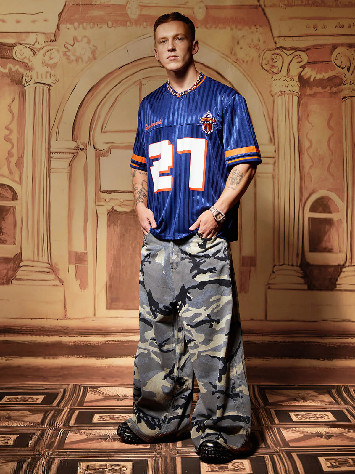 Street Retro Camouflage Baggy Jeans - 2395 - Image 8