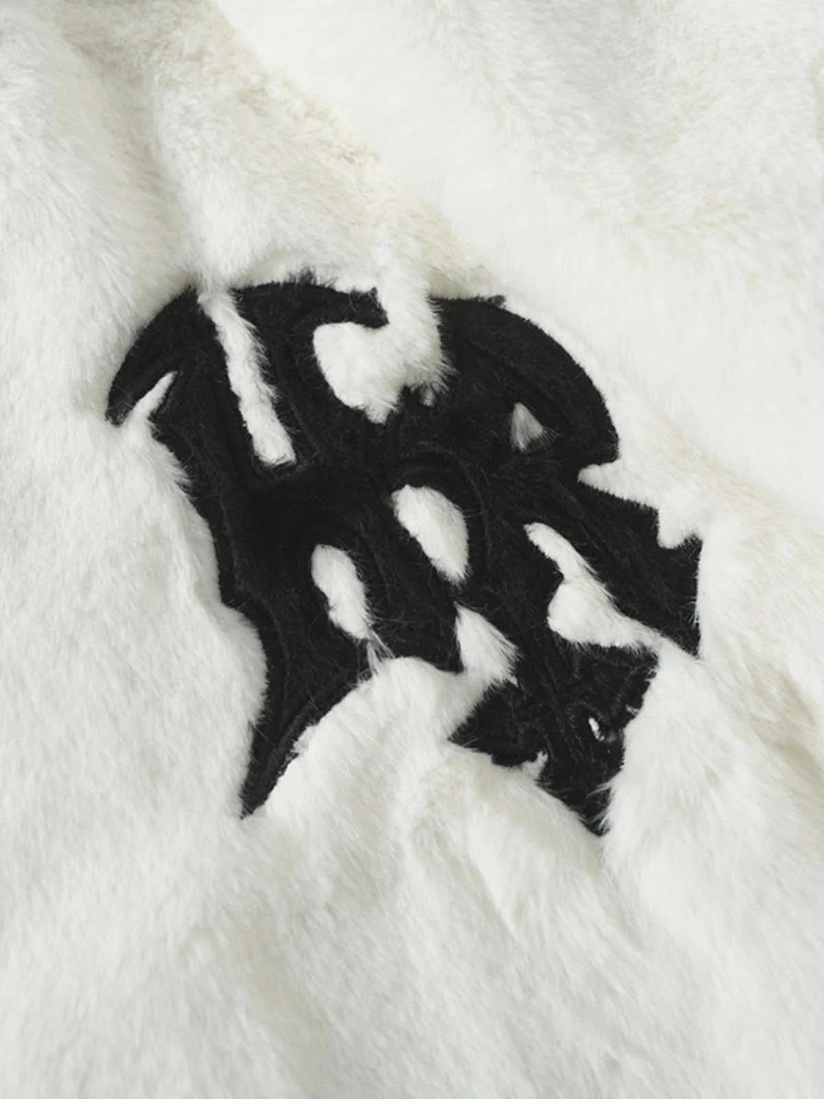 Thesupermade Hip-Hop Letter Stand Collar Fur Jacket - 1908 - Image 8
