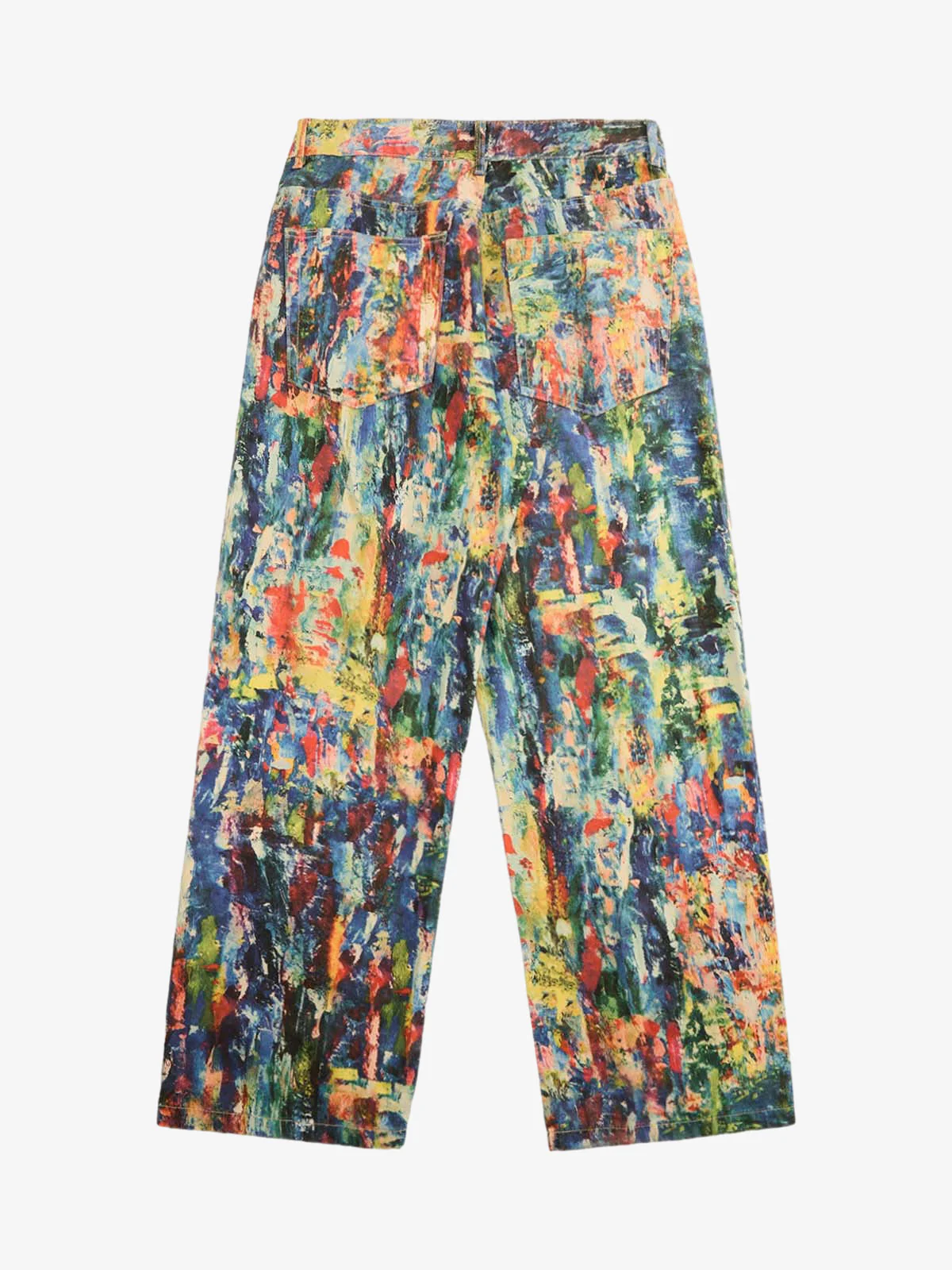 Street Oil Painting Color Straight Jeans - 2348 - Image 2