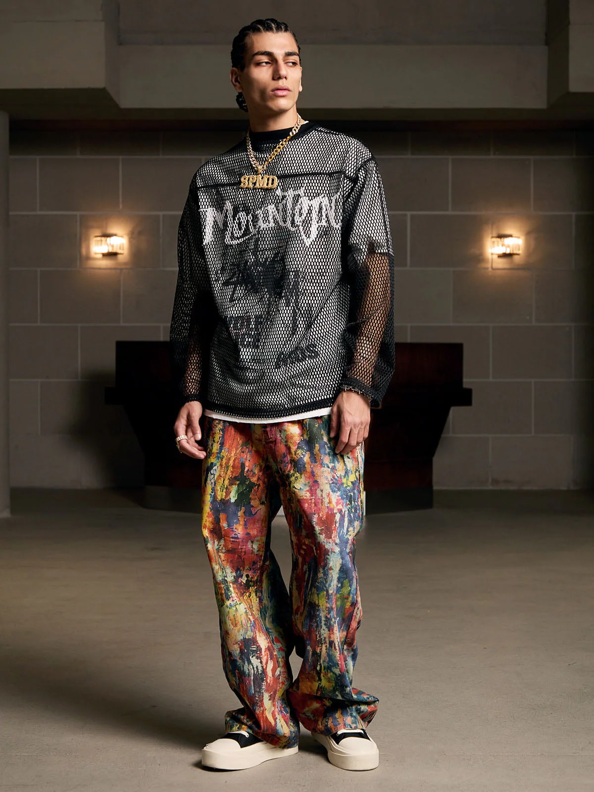 Street Oil Painting Color Straight Jeans - 2348 - Image 8