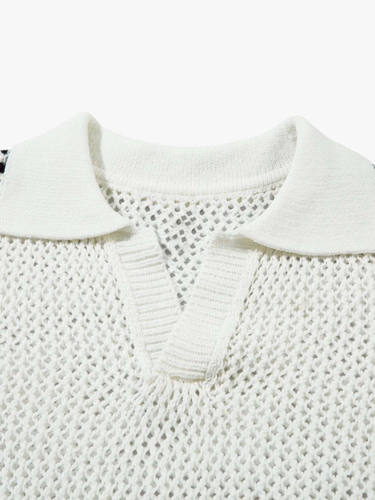 Knitted Short Sleeve Polo Sweater - Image 3