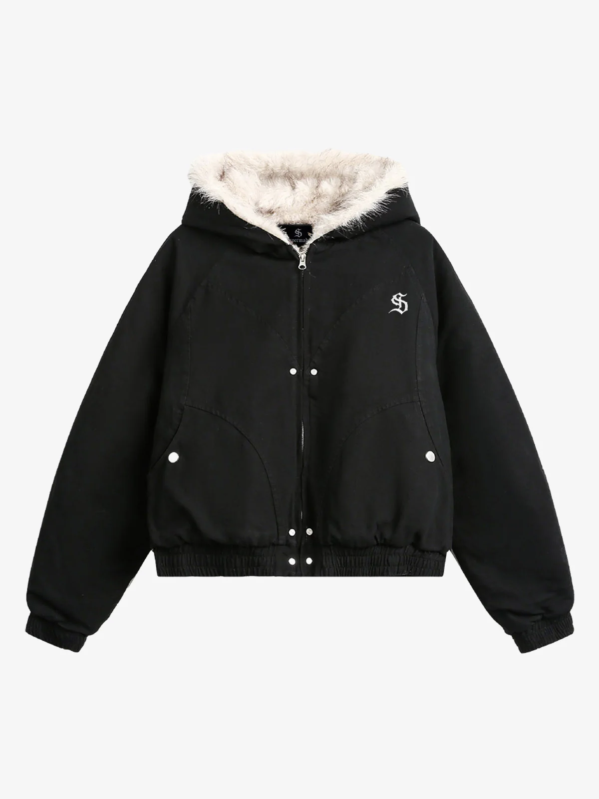 Spliced Fur Hooded Quilted Jacket - 2285 - Image 10