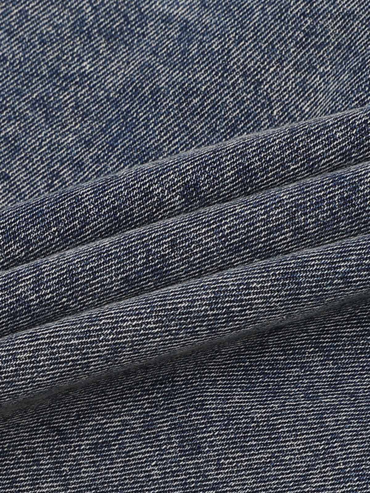 Thesupermade Patchwork Camouflage Ripped Shirt Jorts Denim Suit - Image 9