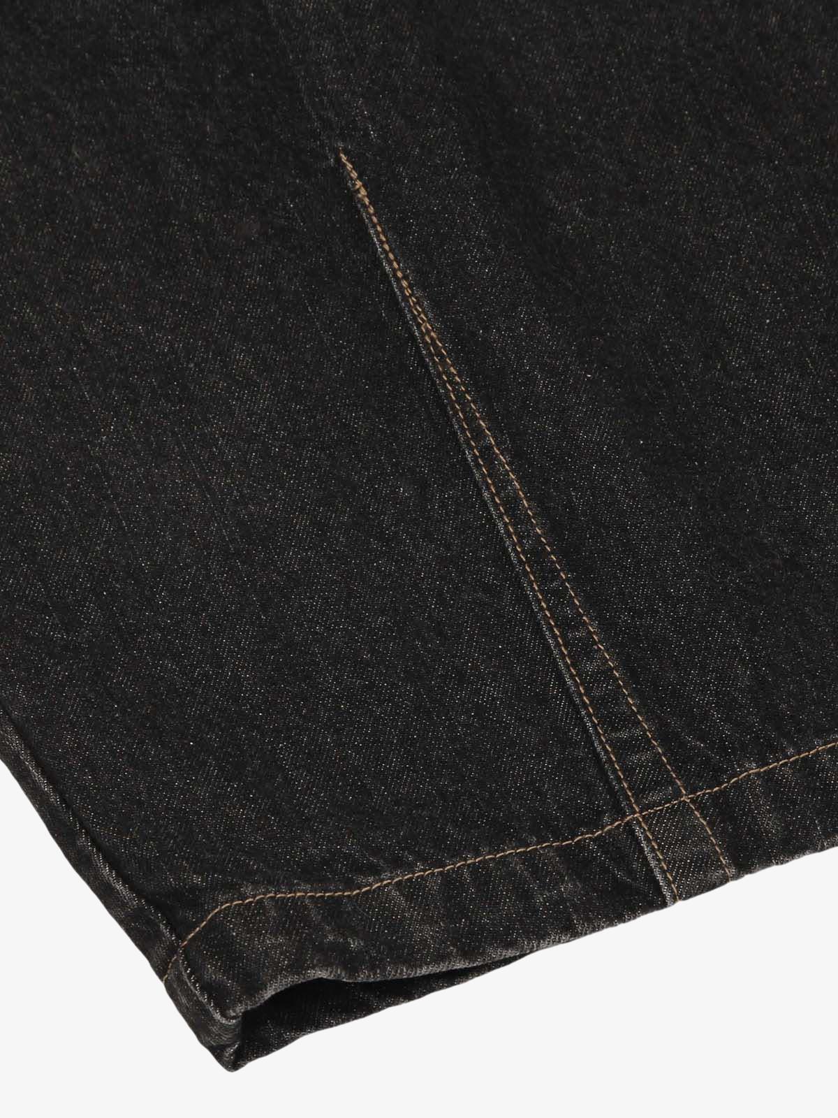 Patchwork Plaid Pleated Baggy Barrel Jeans - 2334 - Image 13