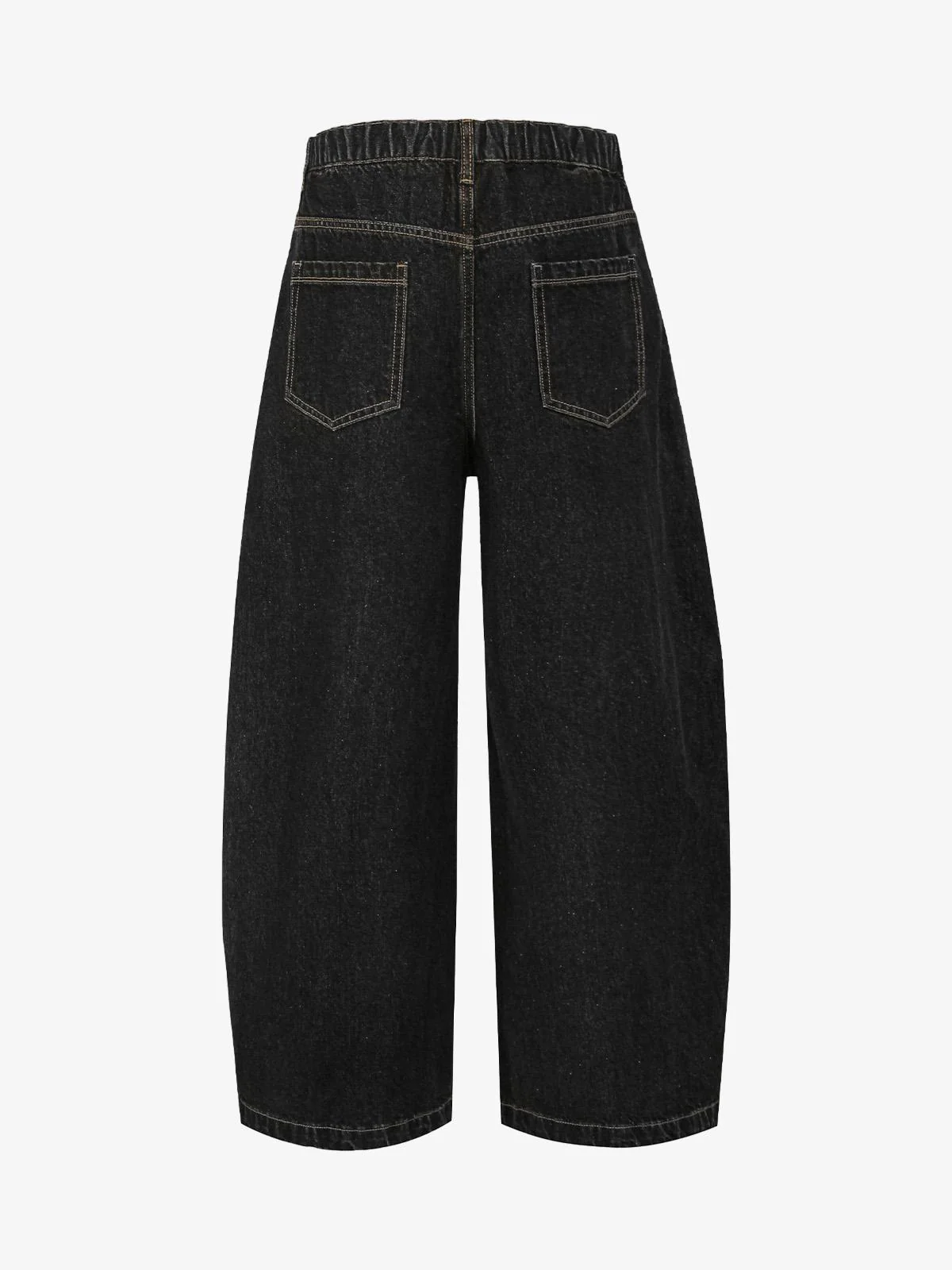 Patchwork Plaid Pleated Baggy Barrel Jeans - 2334 - Image 6