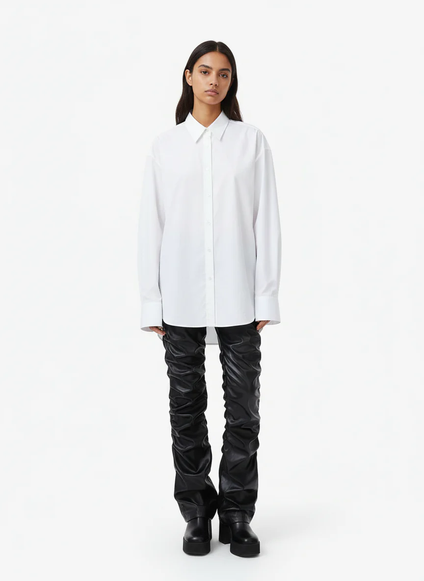 Thesupermade Punk Style Pleated Leather Pants - 2195 - Image 3