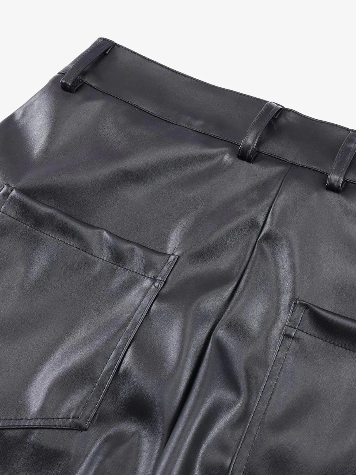 Thesupermade Punk Style Pleated Leather Pants - 2195 - Image 9