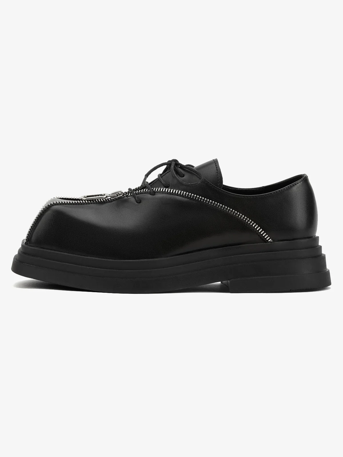 Thesupermade Punk Personality Zipper Design Leather Shoes - 2173 - Image 4